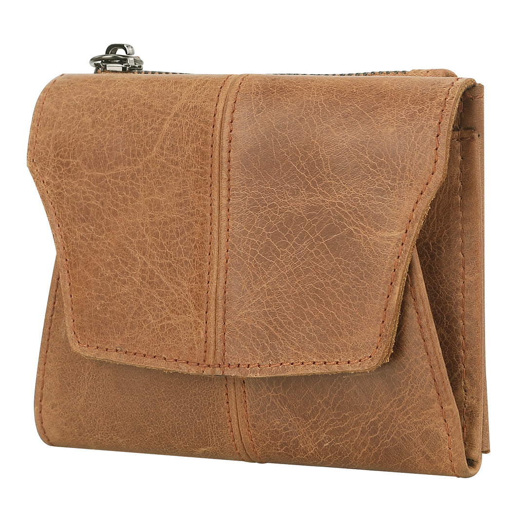 Light Brown Genuine Leather Women's Wallet - Multifunctional Coin & Card Holder, Fashionable Card Box in Top-Grade Cowhide