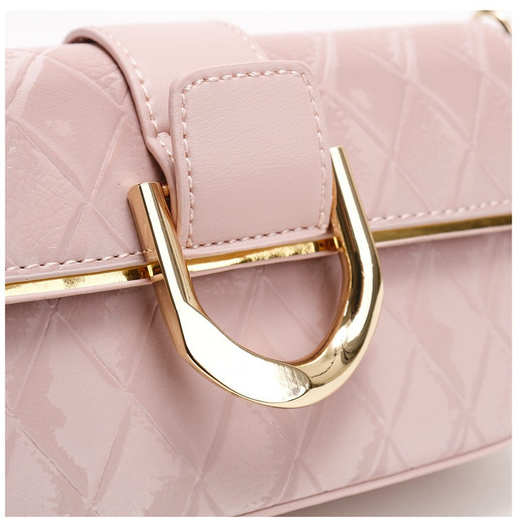 Pink Elegant Quilted Chain Shoulder Bag for Office Professionals | Simple and Fashionable Small Square Bag for Women