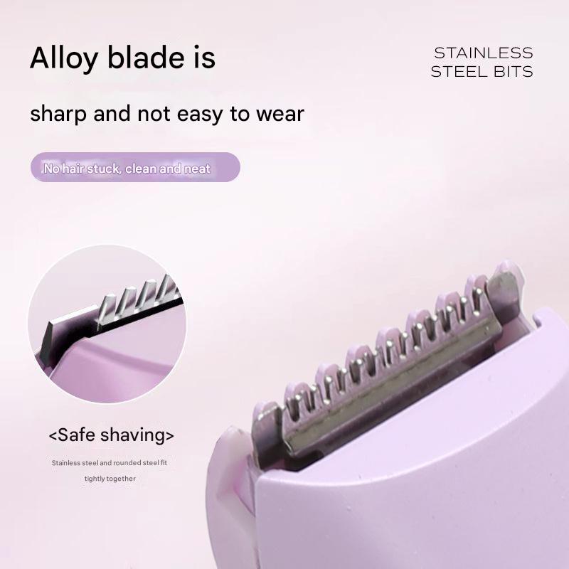 Purple Portable Wireless Electric Hair Remover – Dual-Head Rechargeable Mini Shaver for Women’s Sensitive Areas