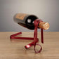 Red Modern Ribbon Wine Bottle Holder - Creative Floating Wine Rack for Home and Bar Décor