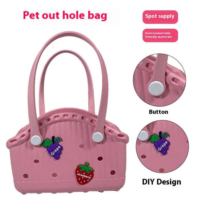 Red Portable EVA Pet Handbag - DIY Custom Decoration Carrier for Small Pets, Beach, and Outdoor Use (Large Capacity)