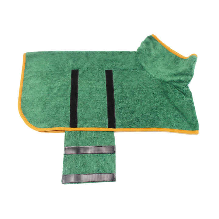 S Green Pet Dog Quick-Dry Bathrobe – Absorbent Towel Robe for Medium and Large Dogs