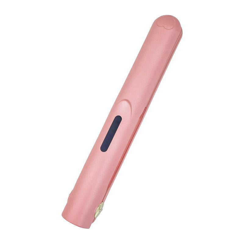 Pink Portable Mini Wireless Hair Straightener - USB Rechargeable, 2-in-1 Curling & Straightening Iron, Adjustable 3-Temperature Settings , 20s Fast Heating, Anti-Scald, Compact Travel Design