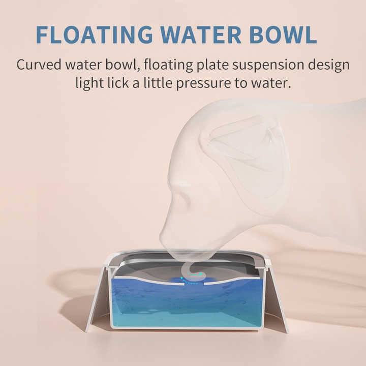 Blue Anti-Spill Floating Pet Water Bowl for Dogs and Cats - 1L Capacity, Splash-Proof and Anti-Wet Mouth Design