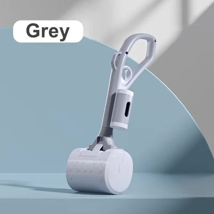 Grey Portable Dog Poop Scooper with Large 9.5cm Opening, Ergonomic Handle, Lightweight 320g Pet Waste Picker for Outdoor Walks