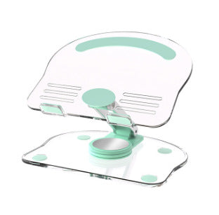 Green Acrylic Foldable Tablet and Phone Stand - 360° Rotation, Anti-Slip Design, Lightweight and Compact