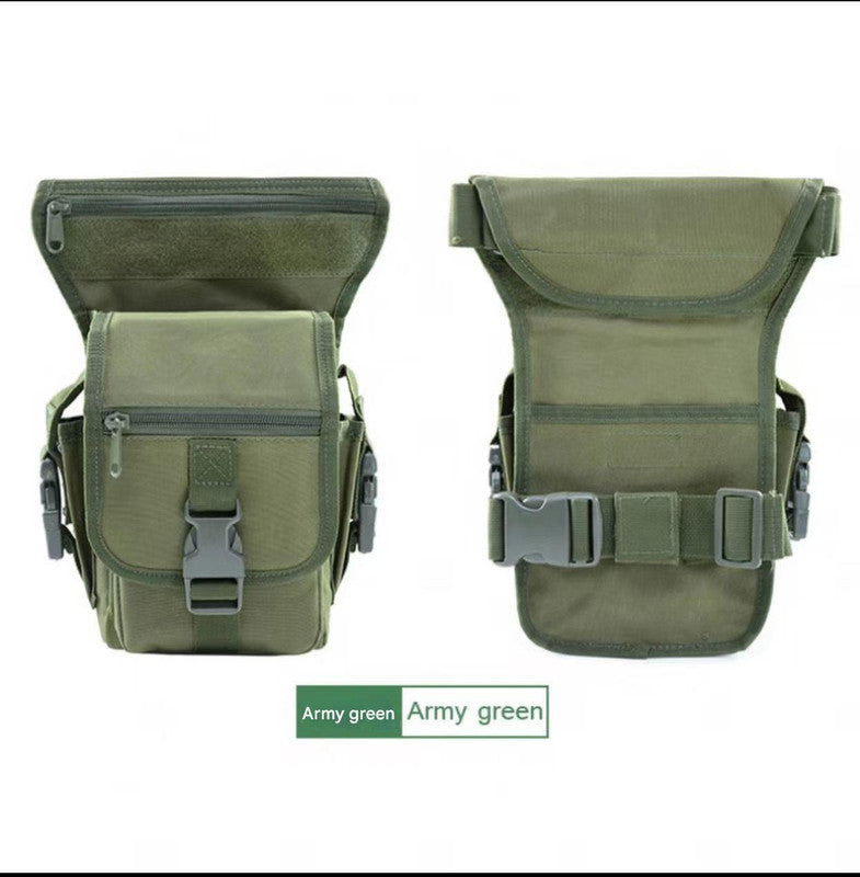 Green Tactical Outdoor Leg Bag - 900D Durable Multi-Layer Waist Pack for Cycling, Fishing, and Security