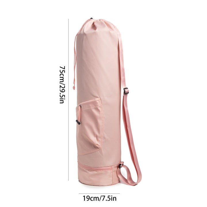 Pink Durable Yoga Mat Carry Bag - Multi-Functional Fitness Backpack with Wet Pocket(Mugs are filming props, not included)