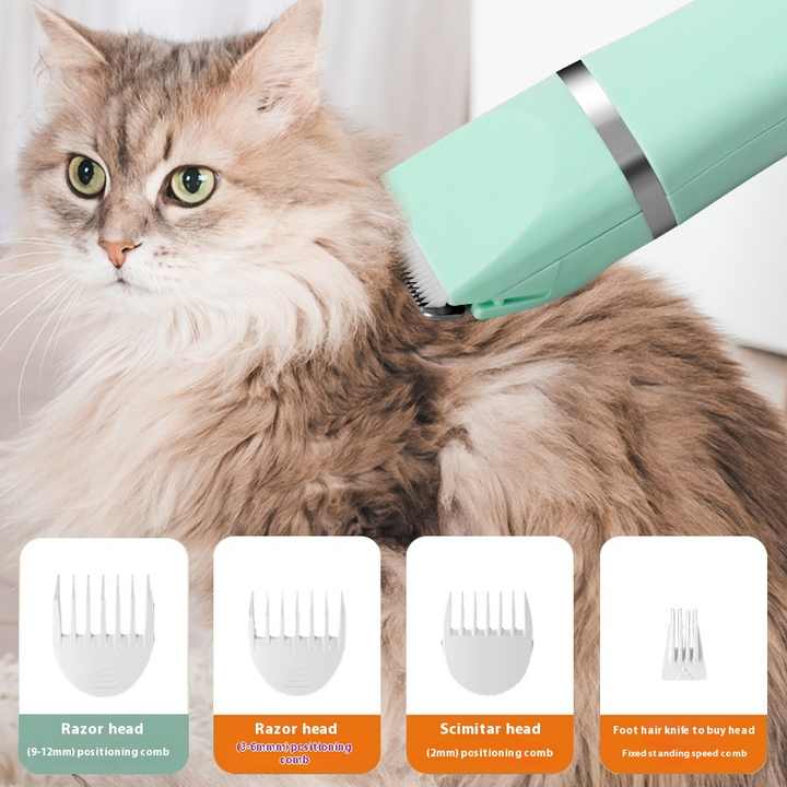 White 4-in-1 Pet Grooming Electric Clippers - Professional Rechargeable Trimmer for Dogs & Cats, Paw, Fur, Nail, and Ear Care | Compact Design,