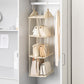 Off White Hanging Dustproof Storage Bag - Multi-Layer Organizer for Bags, Clothes & Accessories, 3-Tier Non-Woven Fabric