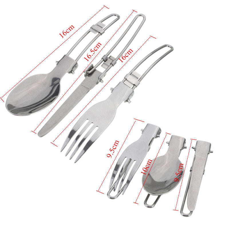 Orange And Grey Compact Outdoor Camping Cookware Set with 410 Stainless Steel Utensils