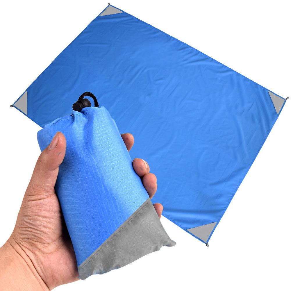 Blue And Grey Portable Waterproof Camping Mat - Foldable Picnic and Beach Blanket