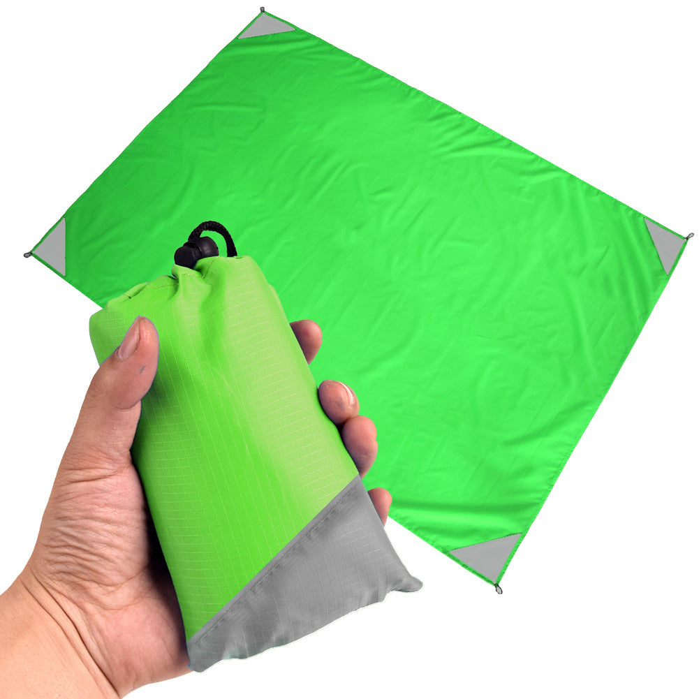 Green And Grey Portable Waterproof Camping Mat - Foldable Picnic and Beach Blanket