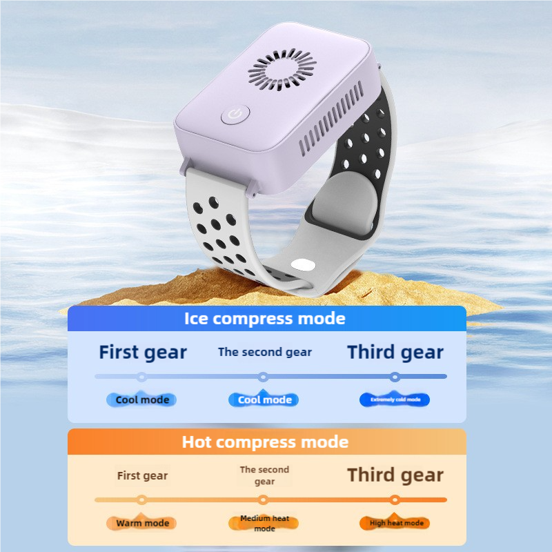 Pink Wearable Cooling and Heating Wristband - Mini Wearable Air Conditioner for Instant Heat or Cool Relief with USB Fast Charging