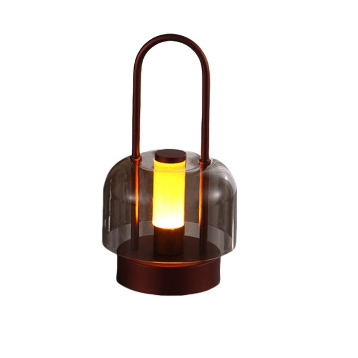 Brown Portable Rechargeable LED Lantern - Touch Control, Adjustable Brightness, USB Charging