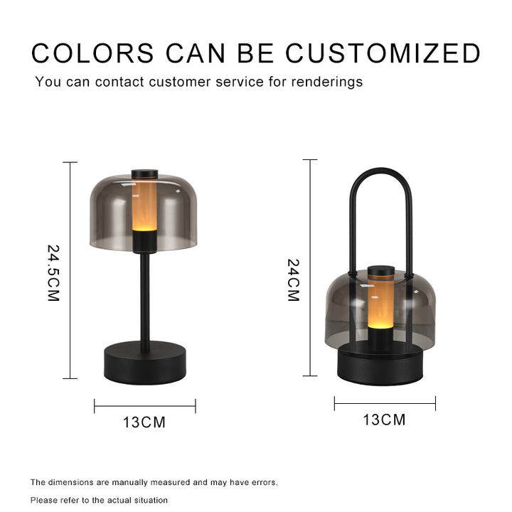 Brown Portable Rechargeable LED Lantern - Touch Control, Adjustable Brightness, USB Charging