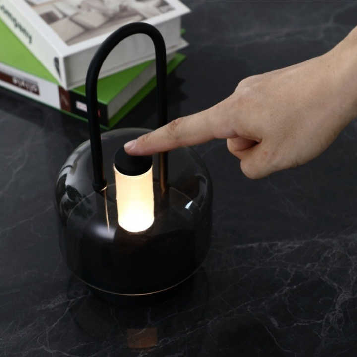 Brown Portable Rechargeable LED Lantern - Touch Control, Adjustable Brightness, USB Charging