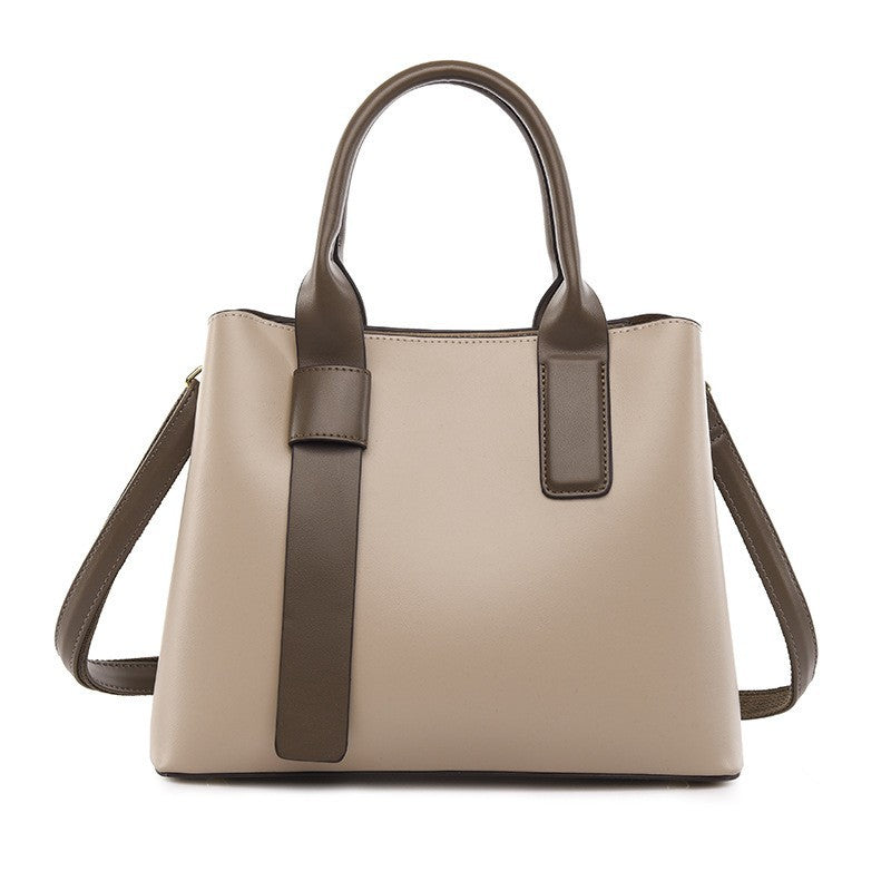 Light Brown And Brown Retro Fashion Handbag - Elegant Tote with Large Capacity for Work and Daily Use