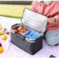 Insulated Picnic Basket with Aluminum Frame - Portable Collapsible Cooler Bag 18L 40*20*23cm(Green plaid)