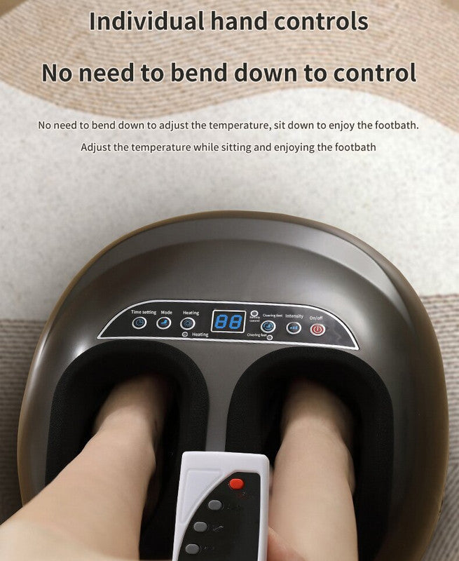 Luxury Automatic Foot Massager - Black Shiatsu Foot and Calf Massager with Adjustable Intensity, Air Compression, and Digital Display