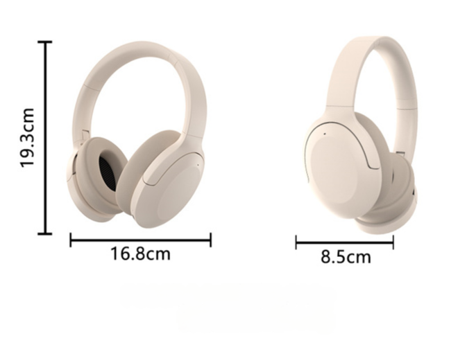 Khaki P3965 Foldable Bluetooth 5.3 ANC Wireless Over-Ear Headphones with Noise Cancellation