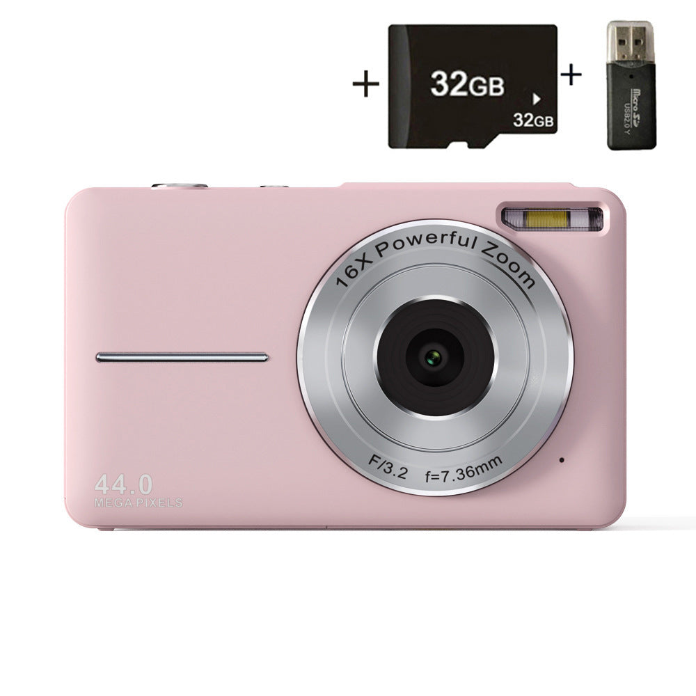 Pink DC403 Digital Camera - 16x Zoom , 2.4-Inch IPS Screen, 32GB Memory Card Included