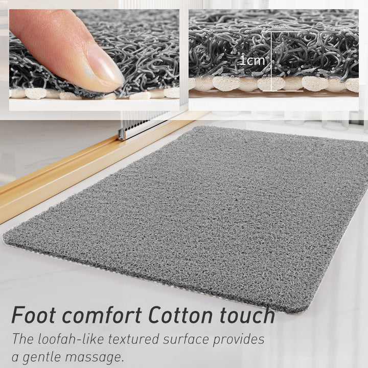 Gray Non-Slip Loofah-Style Bathroom Mat – Quick-Dry and Soft 40*60cm