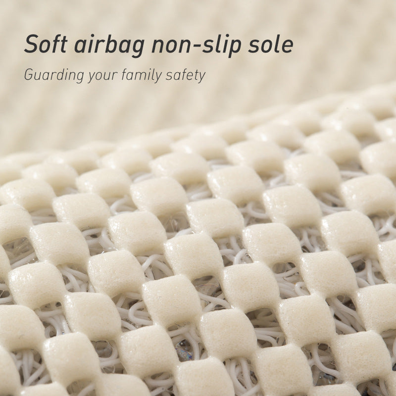 Beige Non-Slip Loofah-Style Bathroom Mat - Quick-Dry and Soft 40*80cm