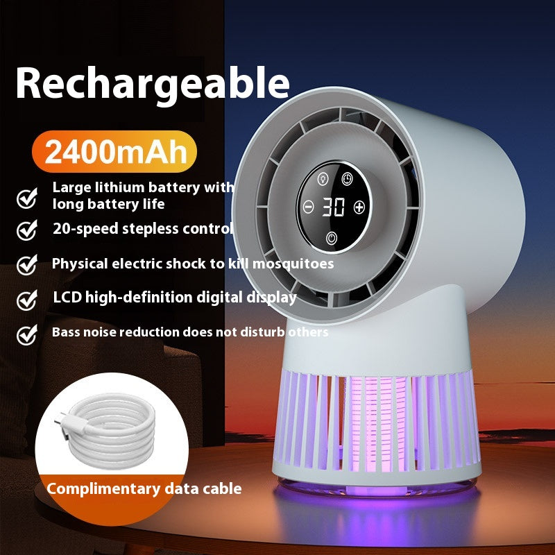 Portable Rechargeable Mosquito Killer Lamp with Adjustable Fan - 2400mAh Battery