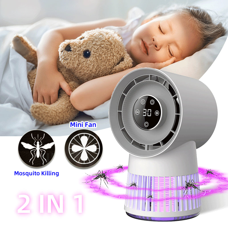 Portable Rechargeable Mosquito Killer Lamp with Adjustable Fan - 2400mAh Battery