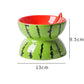 Ceramic Elevated Pet Food Bowl - Cute Watermelon Pattern Design for Cats and Small Dogs