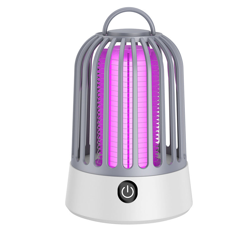 Gray Electric Mosquito Killer Lamp with Dual Modes - 1200MA USB Rechargeable