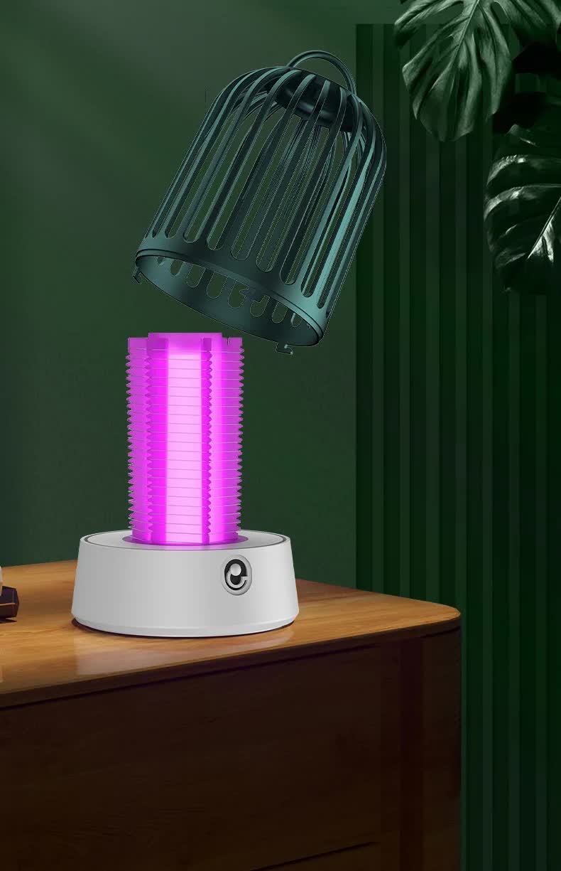 Green Electric Mosquito Killer Lamp with Dual Modes -1200MA USB Rechargeable