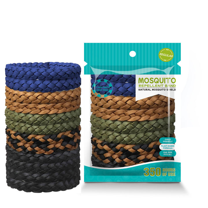 Natural Mosquito Repellent Bracelet - Adjustable and Long-Lasting, Set A (12PCS, Random Colors)