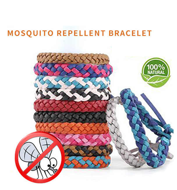 Natural Mosquito Repellent Bracelet - Adjustable and Long-Lasting, Set A (12PCS, Random Colors)