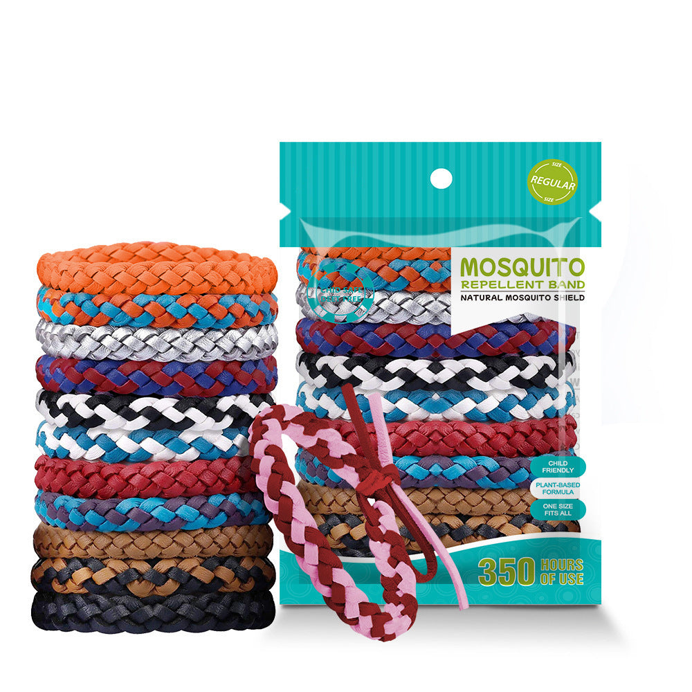 Natural Mosquito Repellent Bracelet - Adjustable and Long-Lasting, Set B (12PCS, Random Colors)