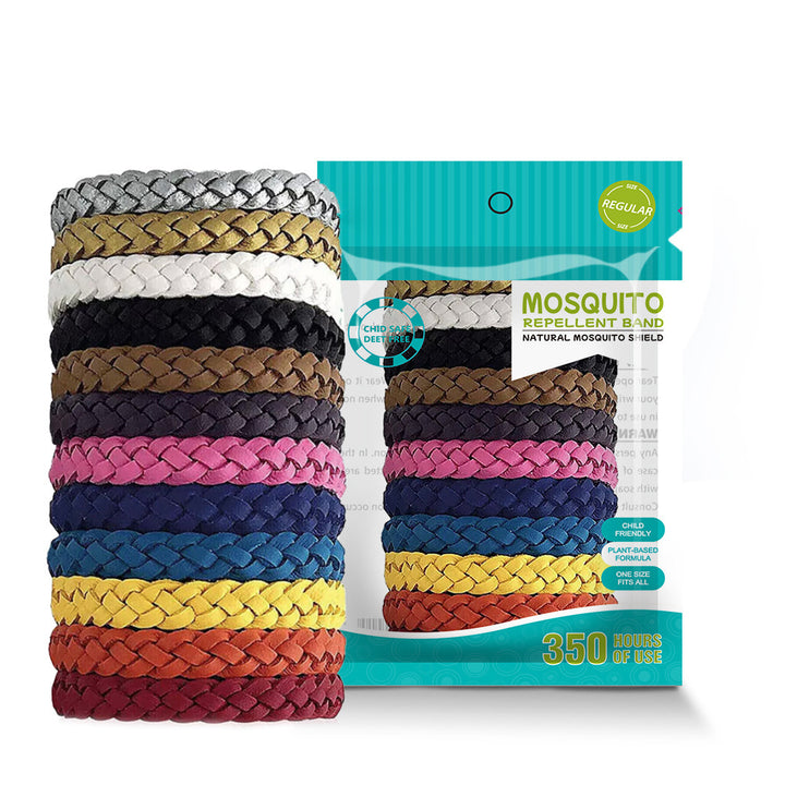 Natural Mosquito Repellent Bracelet - Adjustable and Long-Lasting, Set 2 (12PCS, Random Colors)