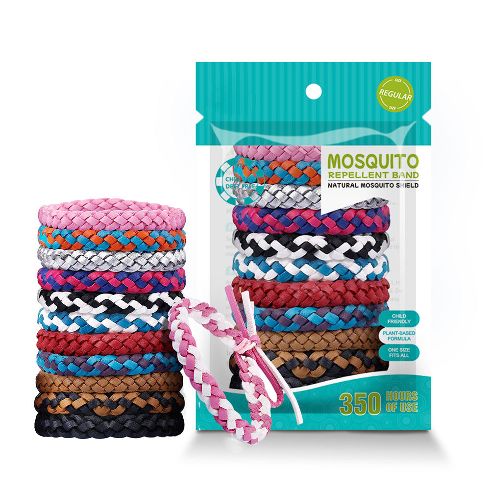 Natural Mosquito Repellent Bracelet - Adjustable and Long-Lasting, Set 3 (12PCS, Random Colors)