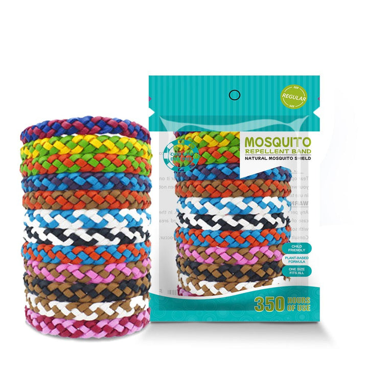 Natural Mosquito Repellent Bracelet - Adjustable and Long-Lasting, Set 5 (12PCS, Random Colors)