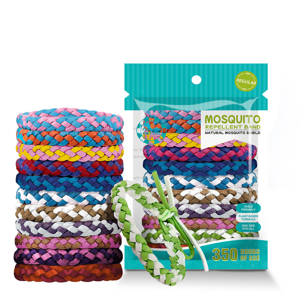 Natural Mosquito Repellent Bracelet - Adjustable and Long-Lasting, Set 6 (12PCS, Random Colors)