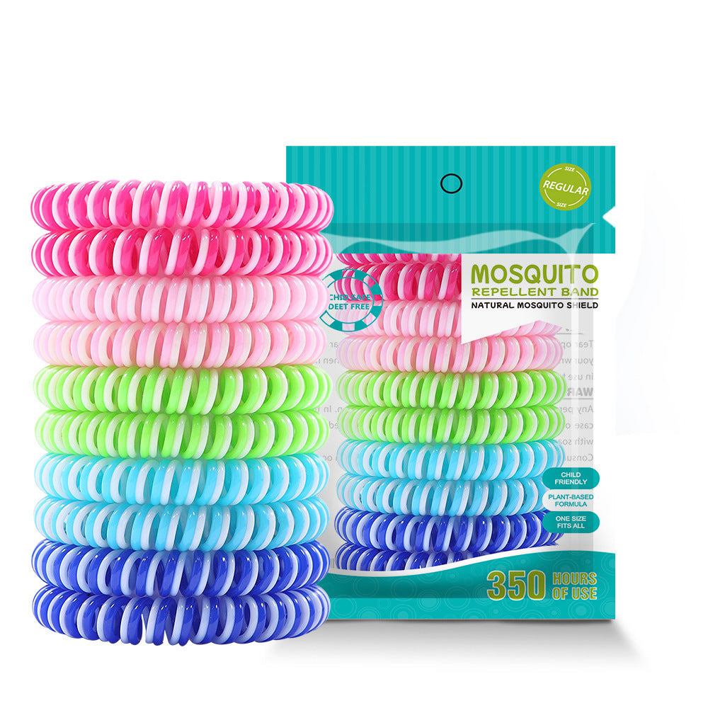 Natural Mosquito Repellent Coil Bracelet - Adjustable and DEET-Free, 350 Hours Protection, One set contains 10 pieces, three sets in total (30 pieces)