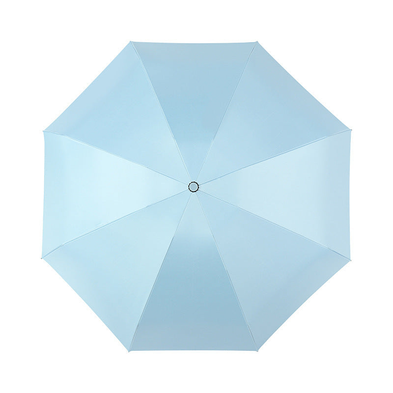 Beige Compact 5-Fold Umbrella with UV Protection, Wind Resistance, and Travel-Friendly Design