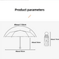 Black Compact 5-Fold Umbrella with UV Protection, Wind Resistance, and Travel-Friendly Design