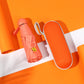 Orange Compact 5-Fold Umbrella with UV Protection, Wind Resistance, and Travel-Friendly Design