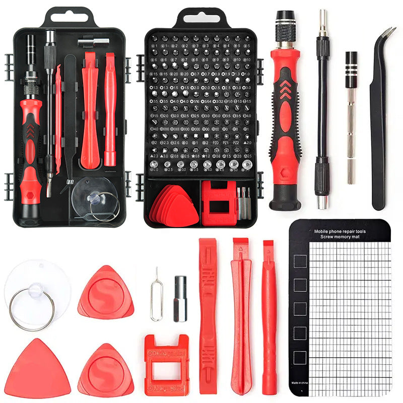 Red 122-in-1  Precision Screwdriver Tool Kit for Electronics and DIY Repair