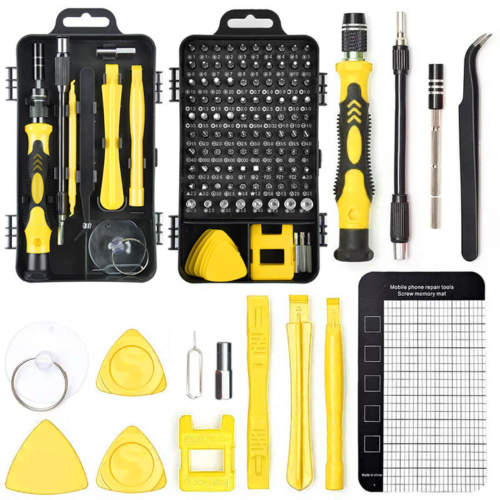 Yellow 122-in-1  Precision Screwdriver Tool Kit for Electronics and DIY Repair