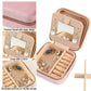 2PCS White Portable Travel Jewelry Box with Mirror and Compartments