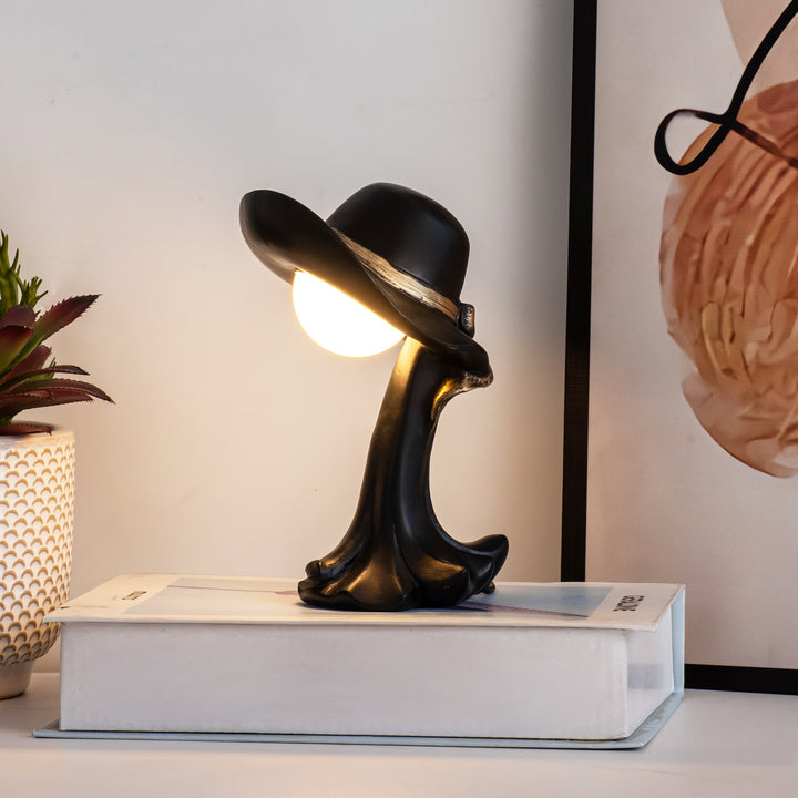 Black Creative Cowboy Hat USB Table Lamp for Home and Office Decor