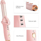 Pink Mini Cordless Hair Curler with Adjustable Heat Settings and USB Charging