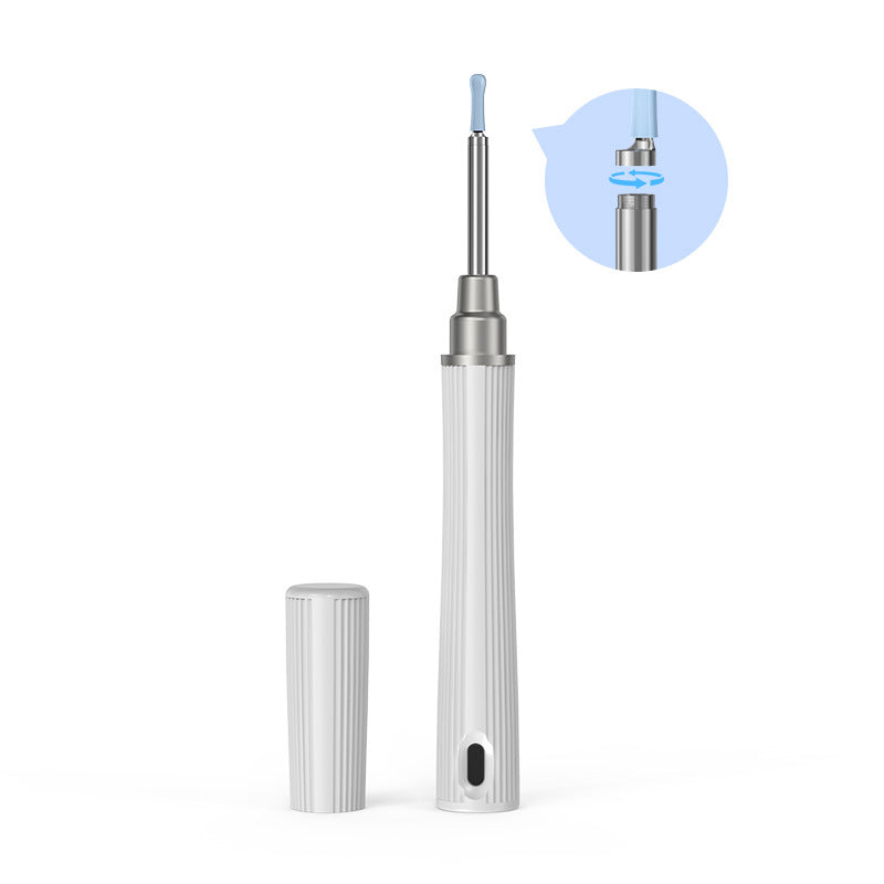 White Smart Visual Ear Cleaning Stick with 1080P Camera and Rechargeable Battery